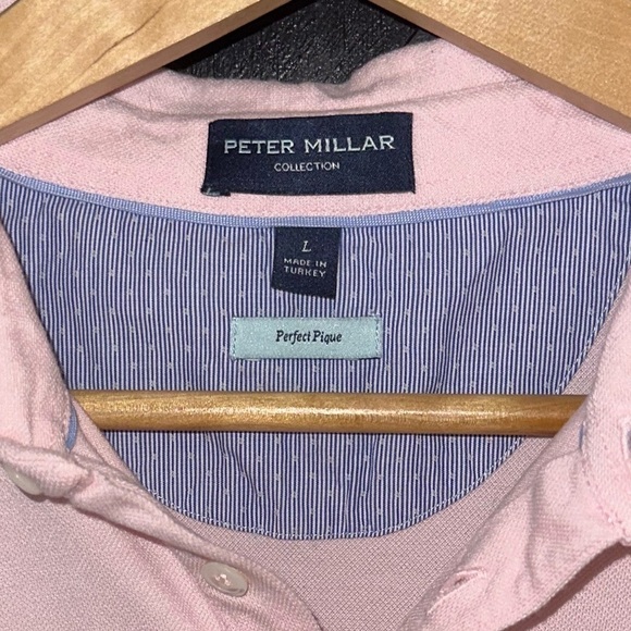 Peter Millar Collection Perfect Pique Pink Polo Cotton Tencel Blend 360 Stretch - Picture 4 of 9